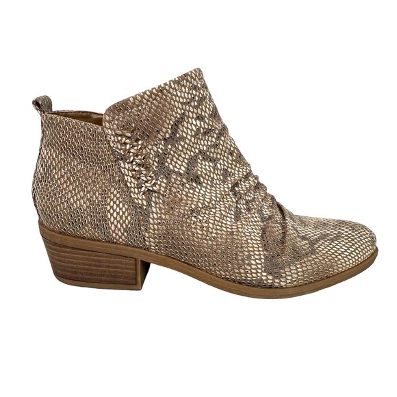 BareTraps Grafton Ankle Boots Women's Size 9.5 Tan Snake Embossed - Picture 5 of 13